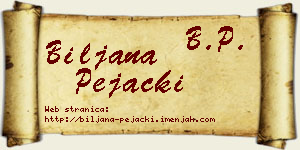 Biljana Pejački vizit kartica